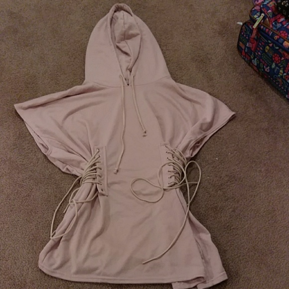 Fashion Nova Tops - Blush pink hooded dress